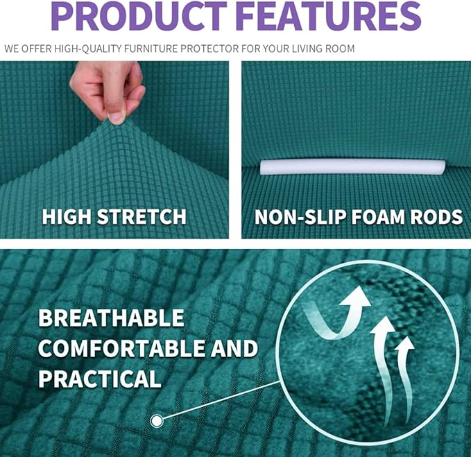 ZNSAYOTX Super Stretch Couch Cover Love Seat Sofa Covers