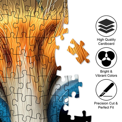 1000 Piece Jigsaw Puzzle, Orange Cat with Blue Eyes Drinking Water