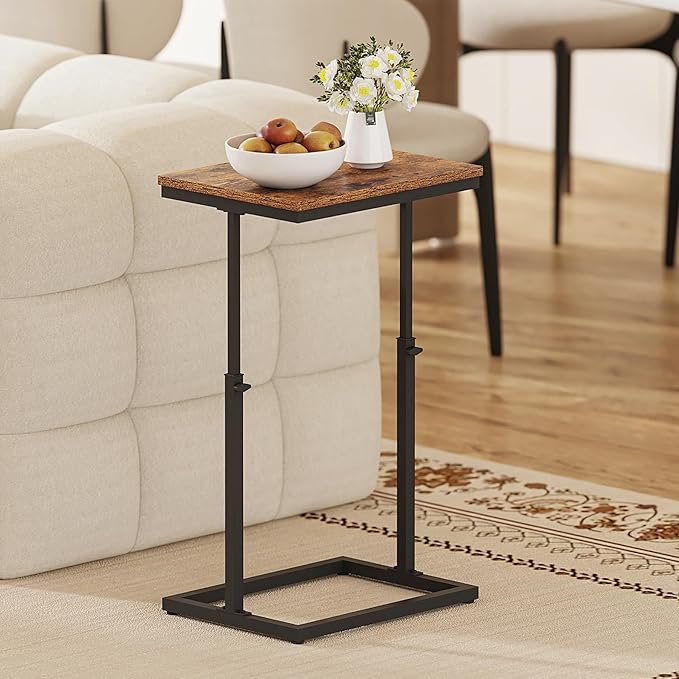 TUTOTAK End Table, Side Table, Tall Couch Table, Sofa Table, Living Room