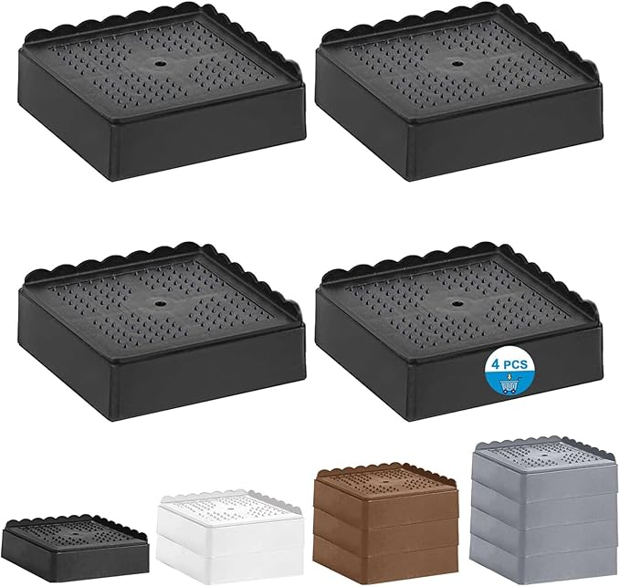 Bed Risers 1 inch, 2 inch, 3 inch, 4 inch Heavy Duty, Adjustable Furniture Riser
