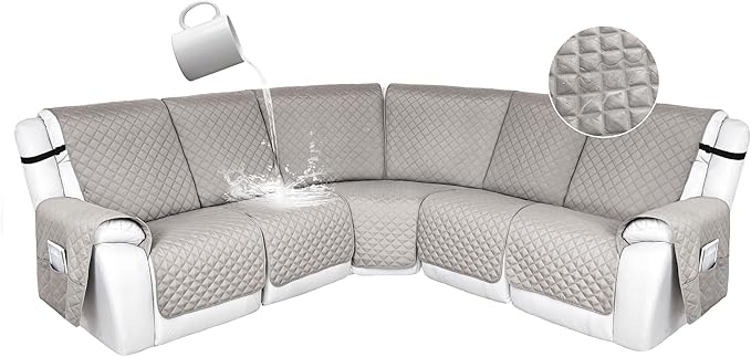 HDCAXKJ 100% Waterproof Reclining Sectional Couch Covers L Shape Recliner Sofa