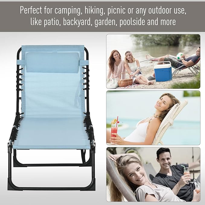 Outsunny Folding Chaise Lounge Chair, Patio Sun Tanning Chair, Outdoor Chaise