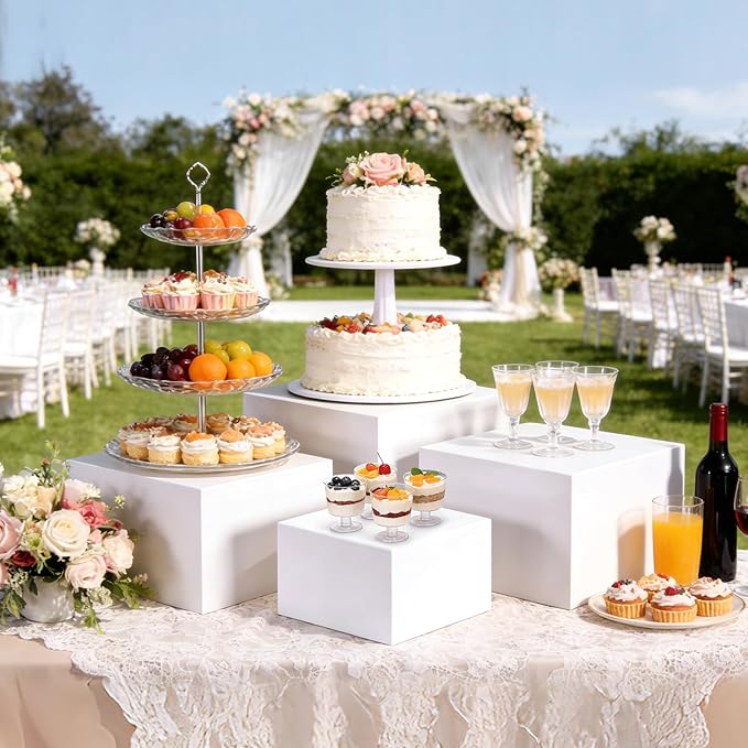 6 Pcs Buffet Risers, Display Stand Shelf