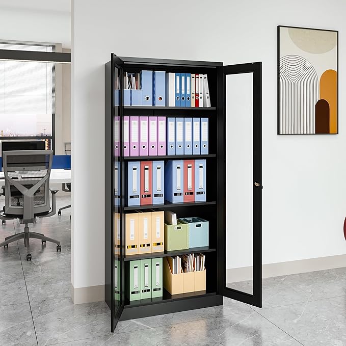 Display Cabinet with Glass Doors, Display Case Cabinet