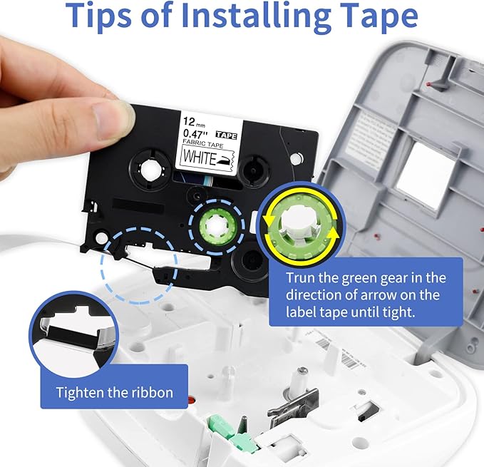 Freshworld 5-PK TZe-FA231 Replace for Brother Label Maker Tape Fabric Iron-On Labels for Clothing Compatible with Brother P-Touch Label Tape 12mm 0.47 White Refill for PT-D210 H110 H100 D400 D600 1280