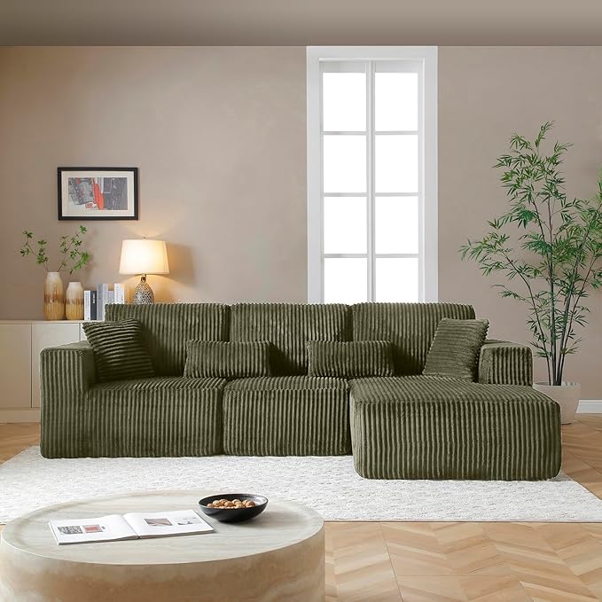 110" Cloud Sectional Couch, Modular Sectional Sofa
