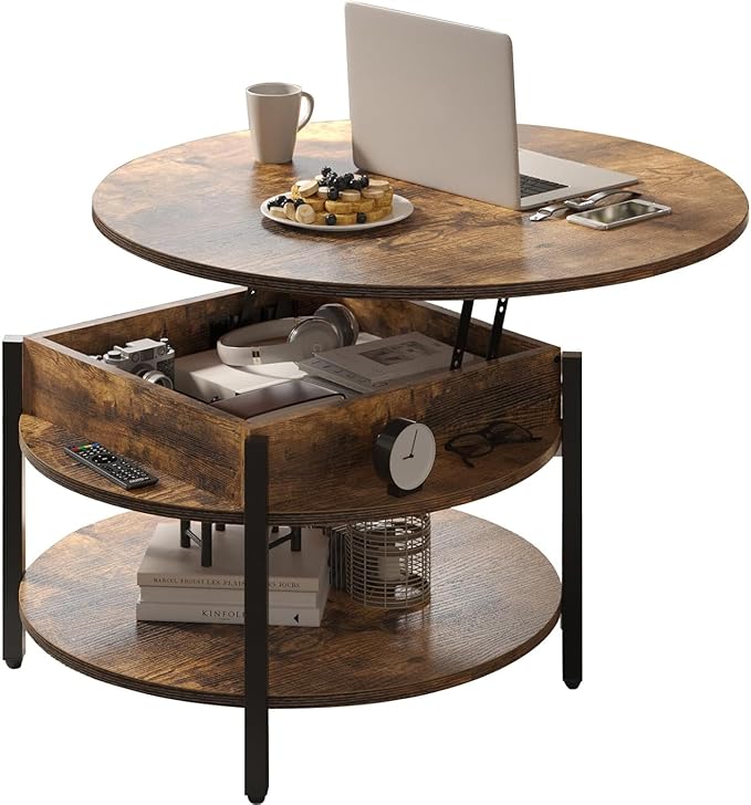 FABATO Round Lift Top Coffee Table