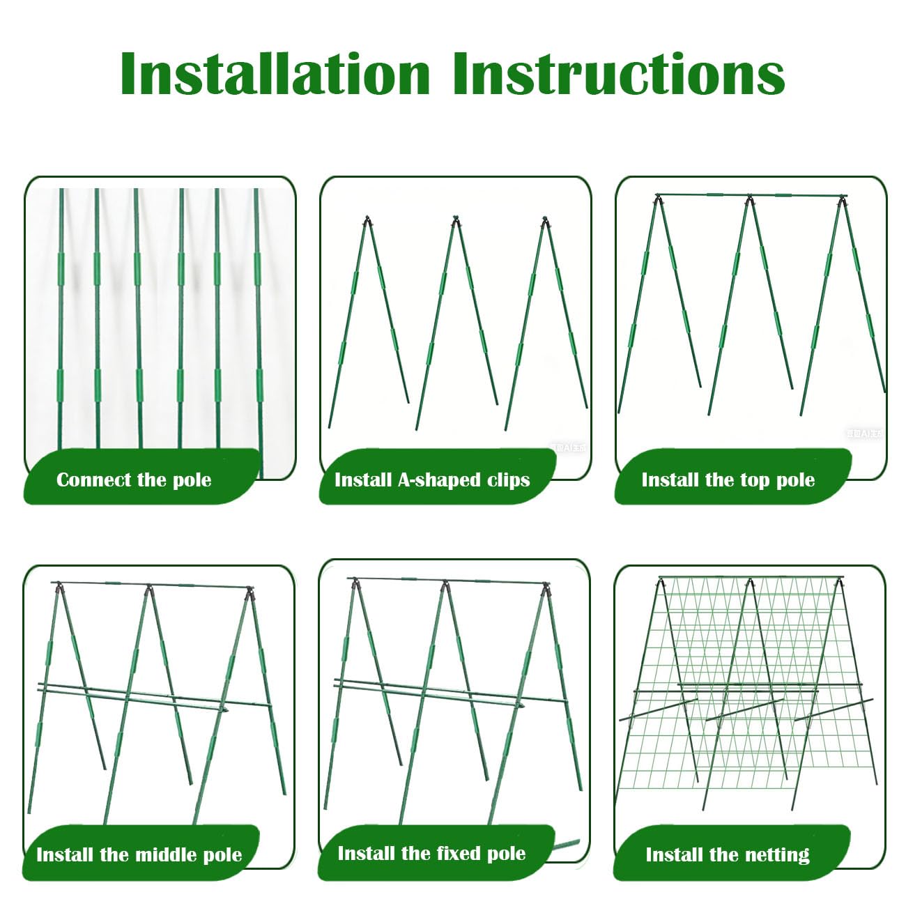 Cucumber Trellis, A-Frame Sturdy Garden Trellis for Raised Bed, Plant Support for Climbing, Plant Trellis for Bean Pea Rose Vine Plants, Plant Grow Support for Outdoor Raised Bed