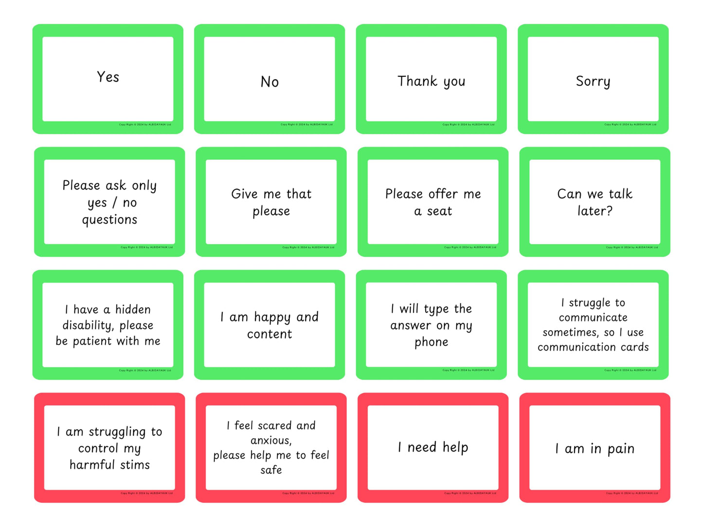 Communication Cards for ADHD and Autism, Special Needs Communication Aid for Non Verbal Adults and Children, Speech Delay Flash Cards