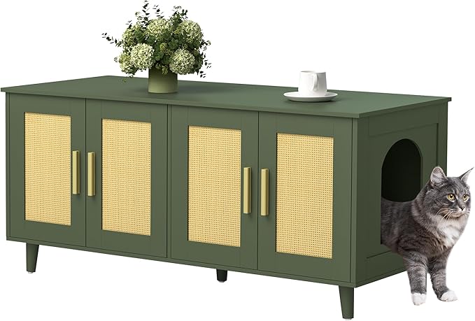 Homhedy Boho Cat Litter Box Enclosure