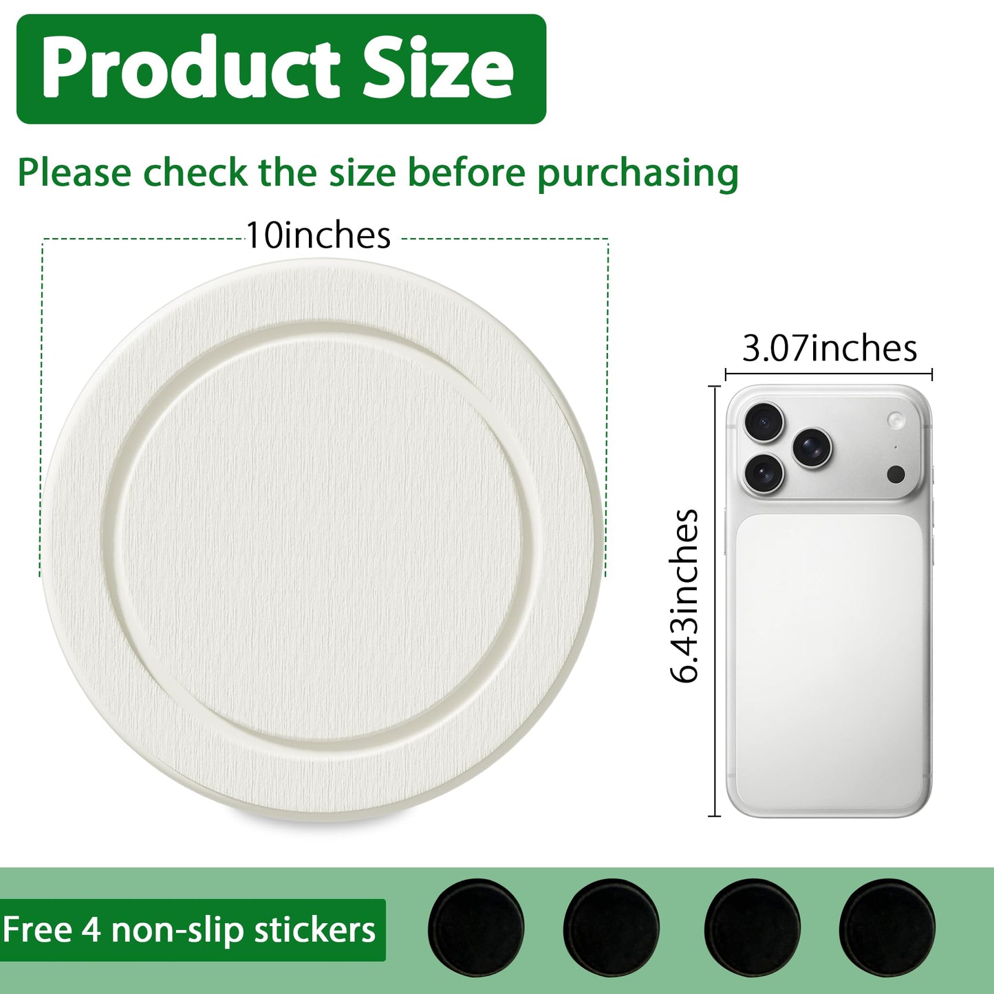 Creproly Plant Saucer Flower Pot Saucers Plant Trays for Pots Instant Dry Diatomaceous Earth Round Plant Drip Trays for Indoors Keeping Counter and Floors Dry and Clean (2pcs White Medium)
