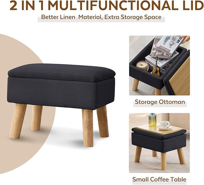 Storage Ottoman, Small Foot Stool Ottoman