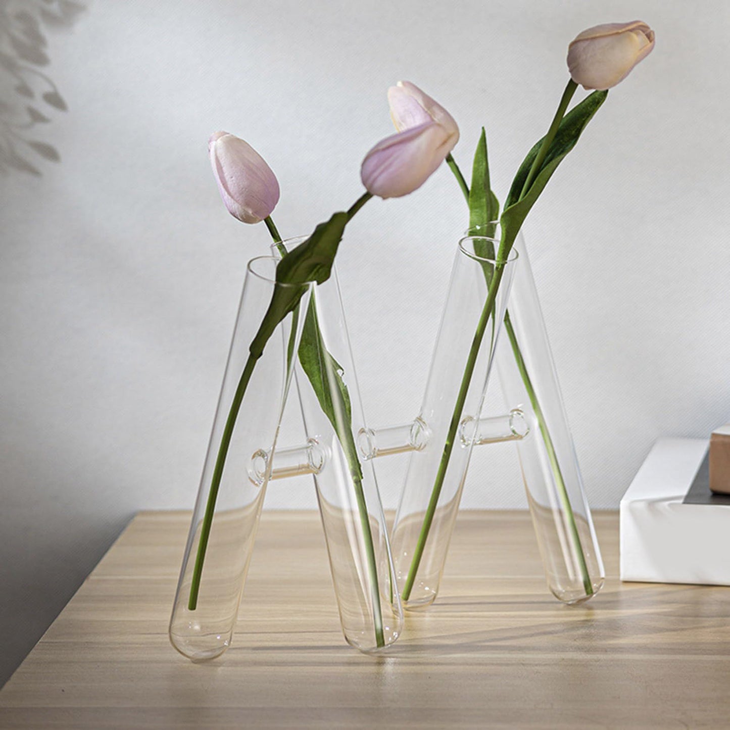 3/4 Striped Glass Test Tube Vases for Flowers Arrangements Plant Terrariums for Hydroponic Plant Holder Home Decors Floral Arrangement Vases