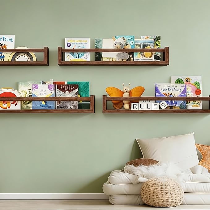 Fixwal Nursery Book Shelves, 23.6 Inch Floating Bookshelves