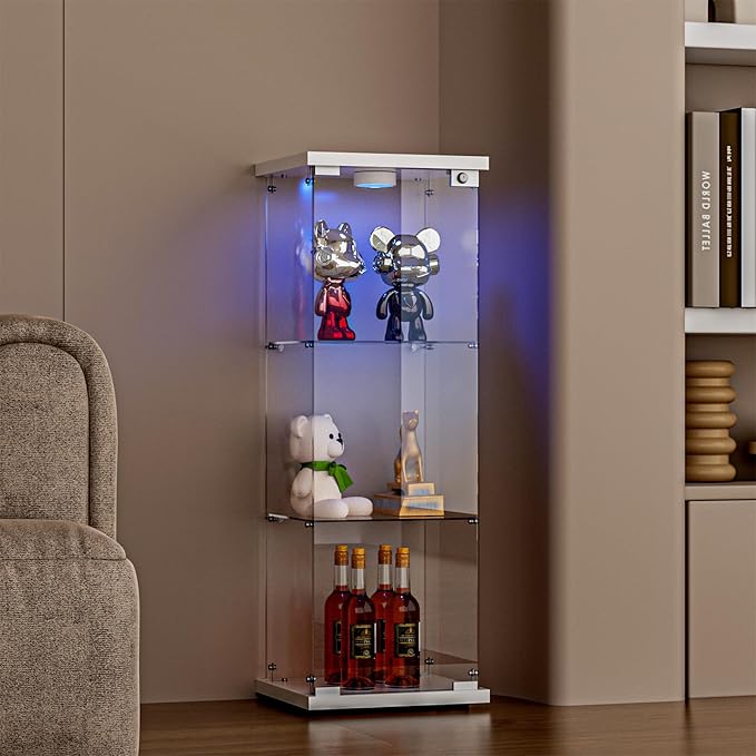 FANYUSHOW 3-Shelf Glass Display Cabinet