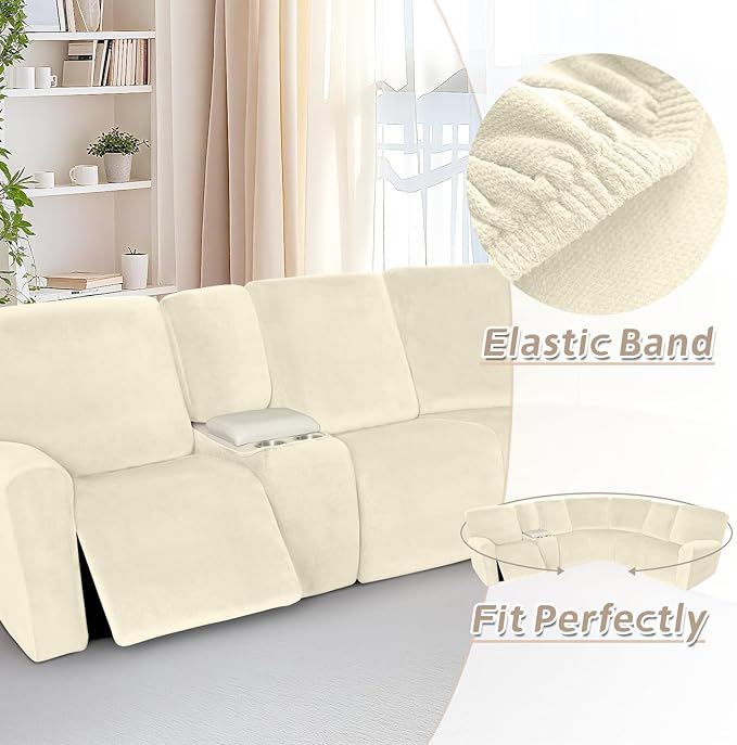 Arfntevss Sectional Recliner Couch Covers Velvet Washable Corner Sectional Sofa