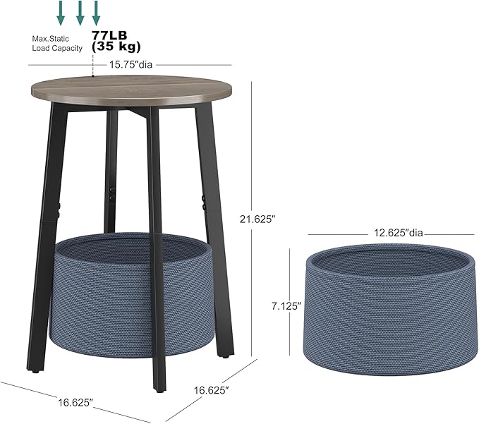 sthmec Small Round Side End Table