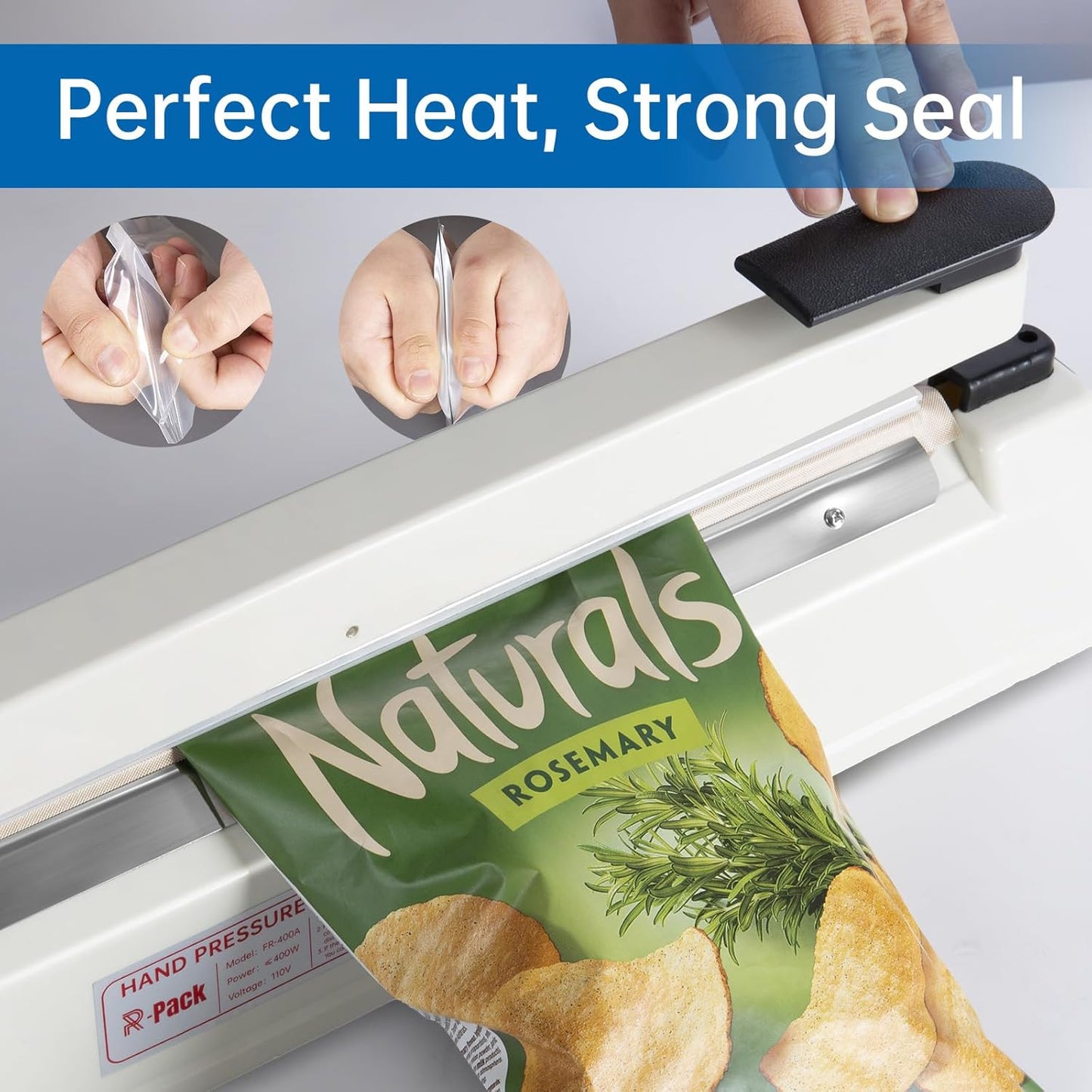 Impulse Heat Sealer, Heavy Duty Sealing Machine with Extra 2 Replacements(white, 32inch)
