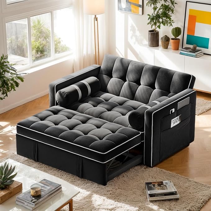 Pipishell 3 in 1 Convertible Sleeper Sofa Bed, Pull Out Couch