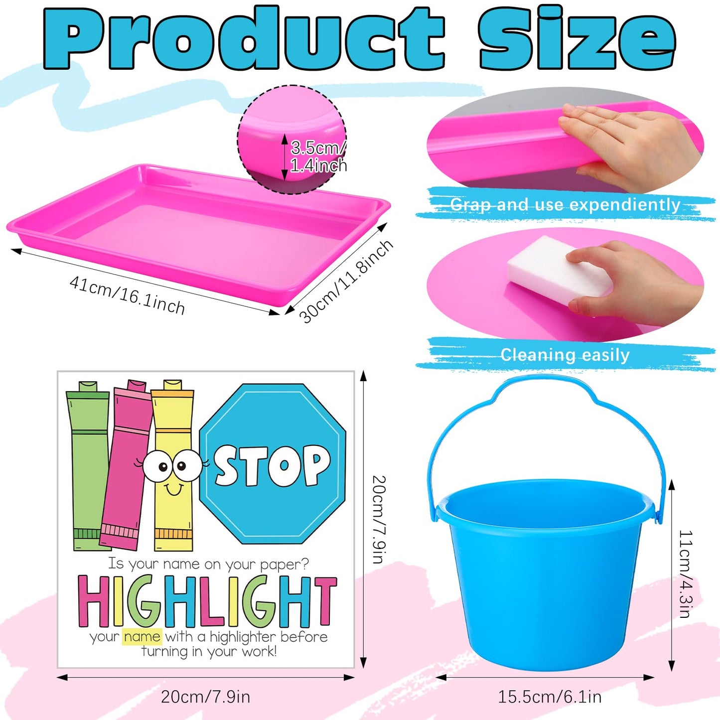 Sabary Classroom Management Tools Highlight Your Name Station No Name Reminder Complete Turn-in Station Kit Teacher Essentials Preschool Elementary Classroom Back to School Student Organization