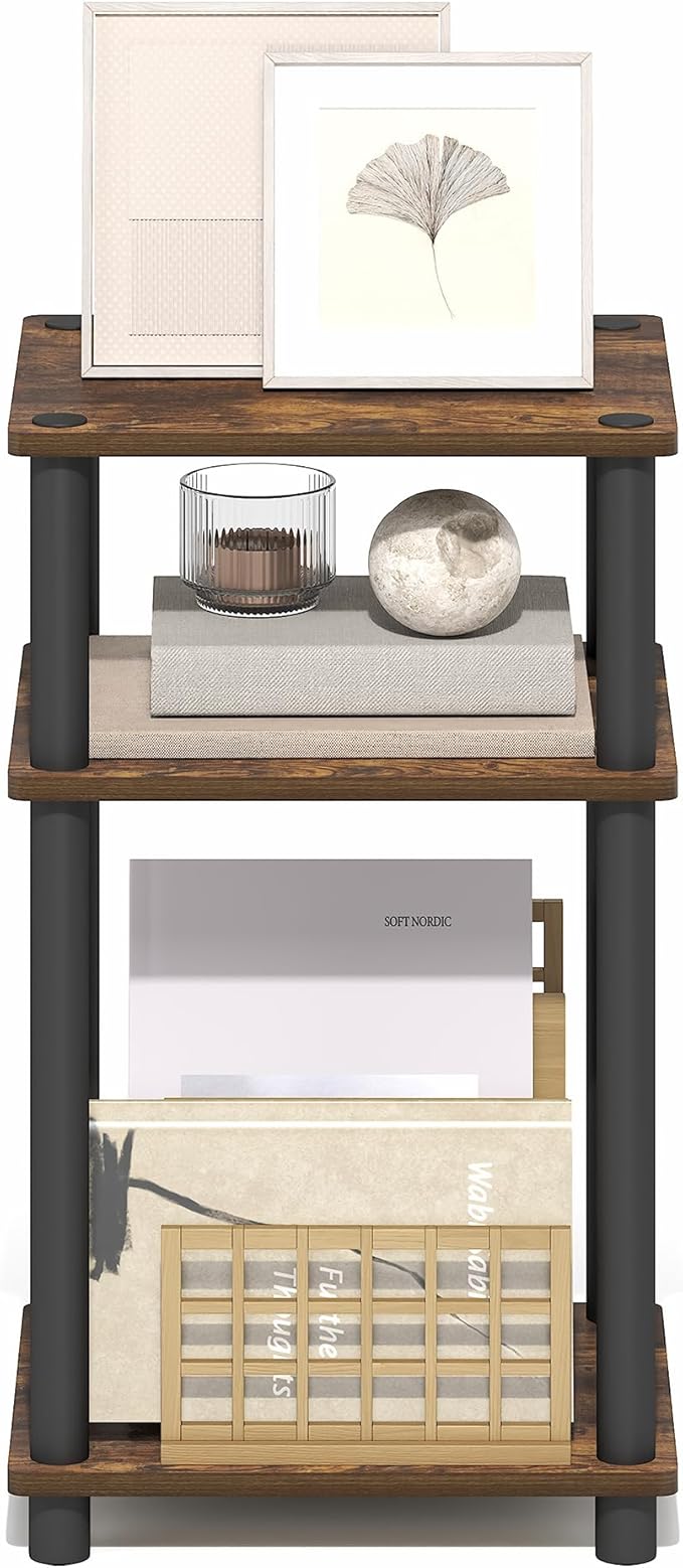 Furinno Turn-N-Tube Side Table, 3-Tier End Table