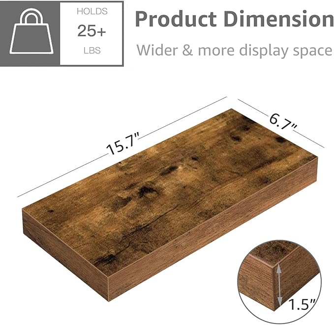 QEEIG Floating Shelf for Wall Bathroom Shelves Bedroom Kitchen Living Room