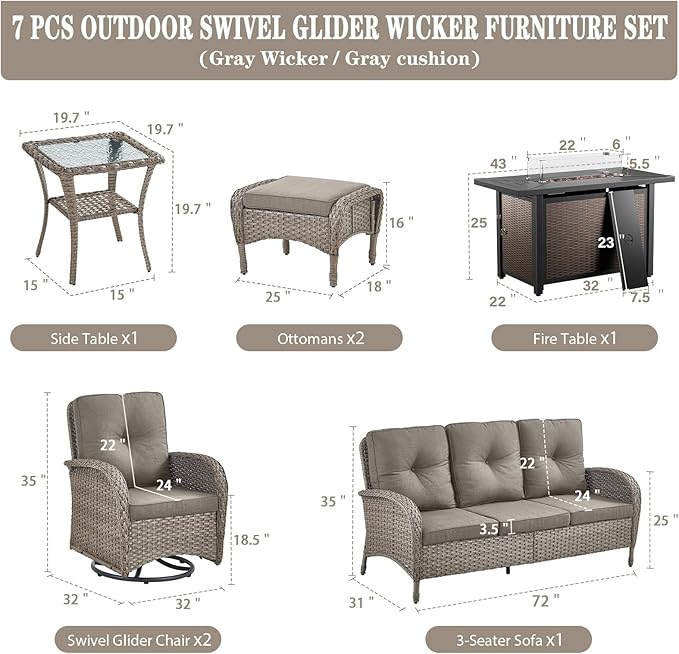 Belord 8 Piece Patio Furniture Set