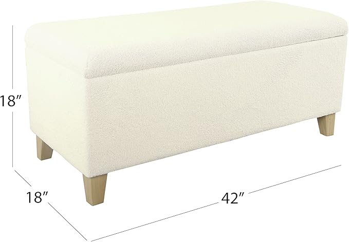 HomePop Storage Bench, Pearl Cream