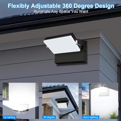 Modern Sleek Flood Lights Outdoor 120W, 14200LM 5000K Waterproof LED Security Lighting, 360° Rotatable Commercial Wall Pack for Yard, Car Lot, Building