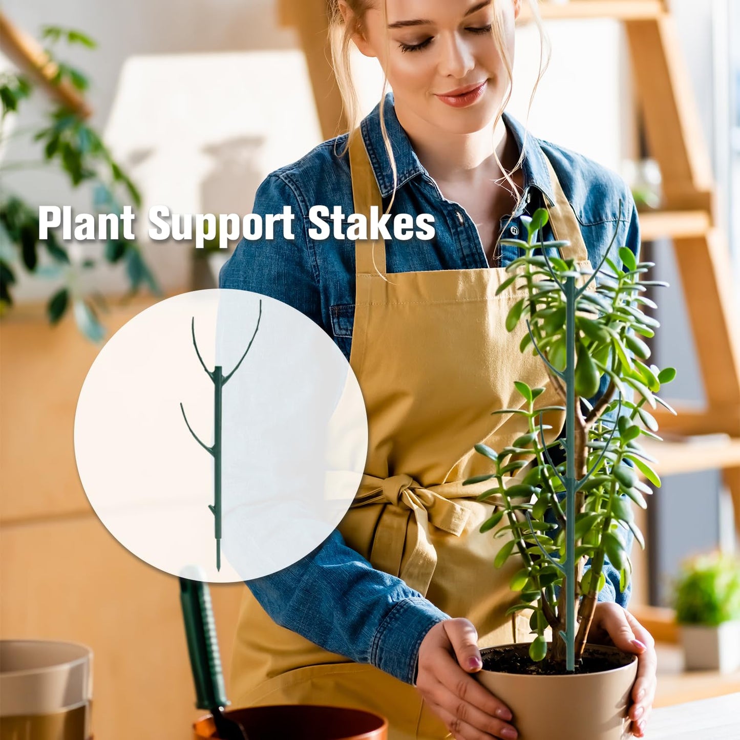 10pcs Adjustable Plant Support Pole, Stackable for Indoorand Outdoor Use, Garden Accessories for Supporting.Monstera and Climbing Potted Plants