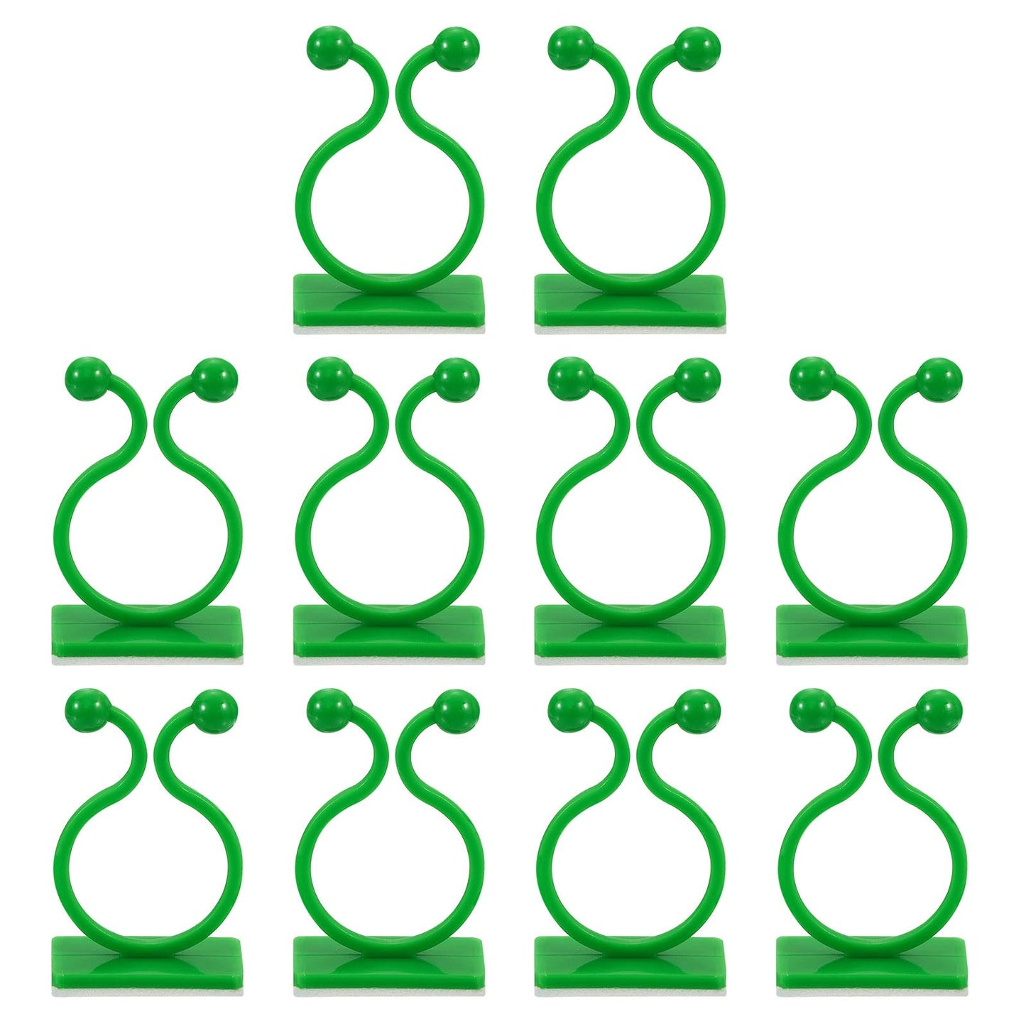uxcell 100Pcs Plant Climbing Wall Fixture Clips, Plant Fixer Self-Adhesive Hooks Wire Fixing Supporting for Indoor Outdoor Decoration and Cable Wire Fixing (Green, 19mm/0.75")