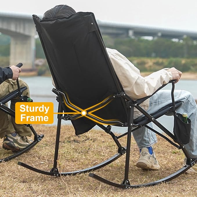 Romswi 2 Pack High Back Portable Rocking Chair
