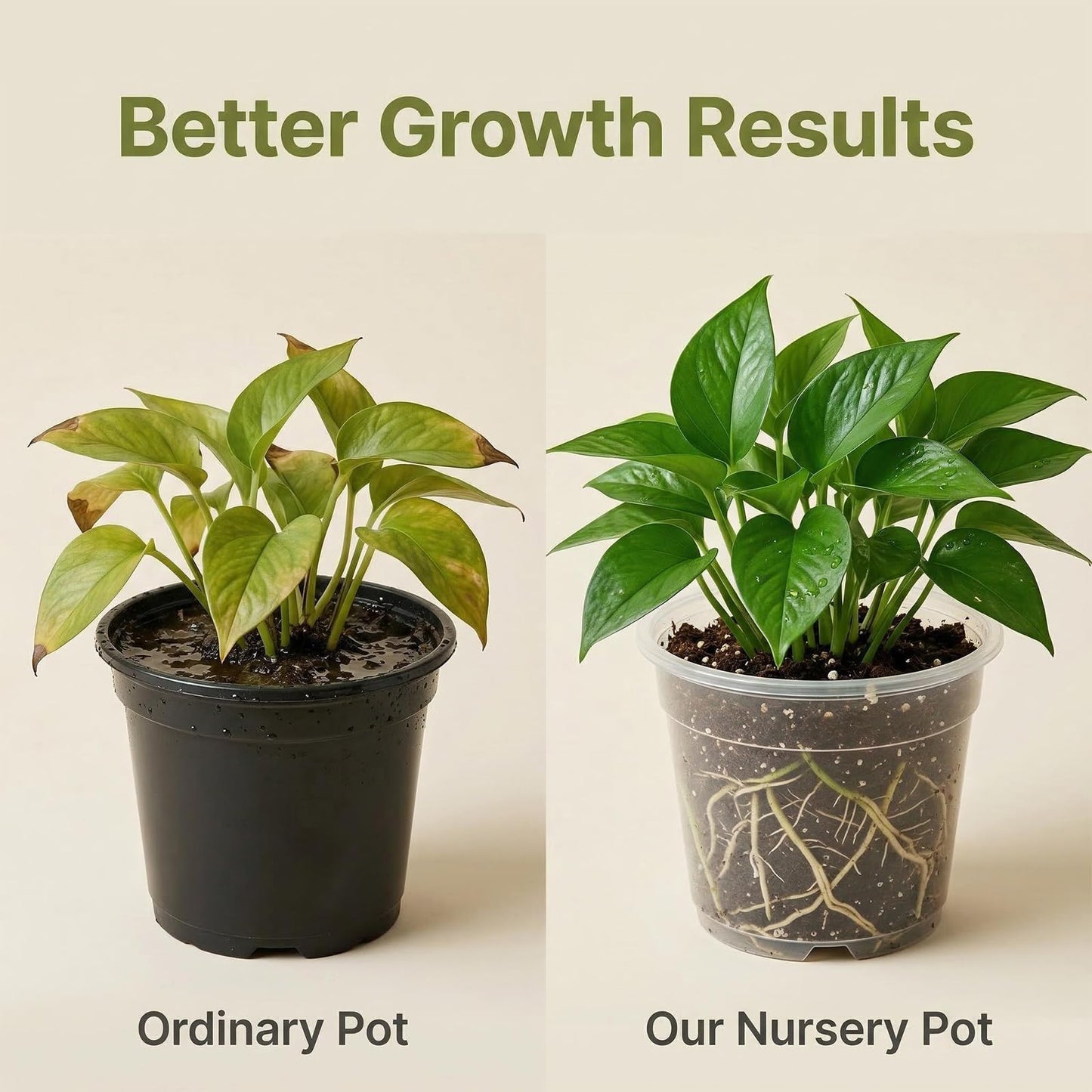 Yondaha Clear Nursery Pots with Drainage – 3.5/4/5/6 Inch, 20 Pack (5 Each Size), Plastic Pots for Plants, Clear Pots for Propagation, Transplanting & Indoor Gardening