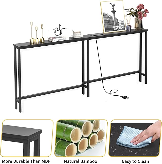 VASMIA 70.9 Inch Narrow Console Table