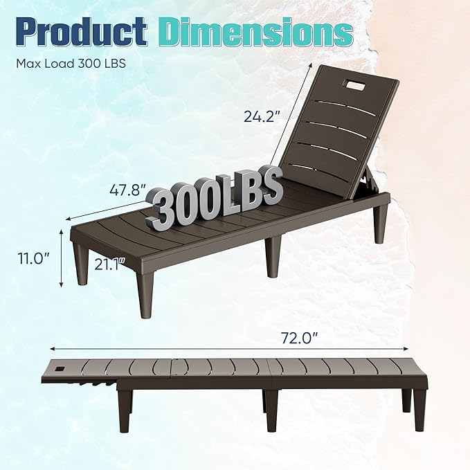 Devoko Outdoor Chaise Lounge Chair Set of 2