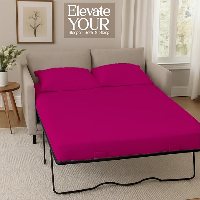 Sleeper Sofa Bed Sheet, 100% Cotton 400 Thread Count, 4 Piece Set, Deep Pocket