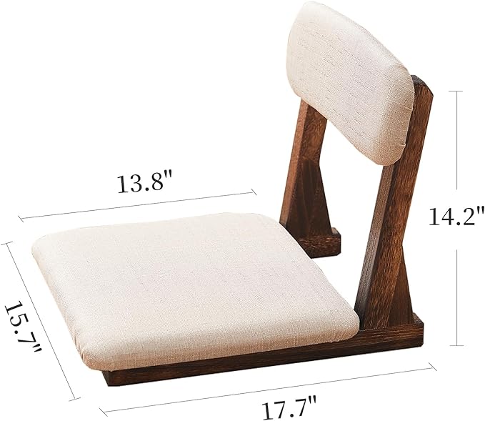 Meditation Chair with Back Support, Japanese Floor Chair, Back Jack