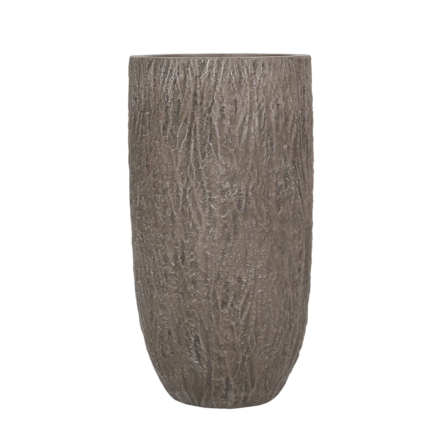 Christopher Knight Home Jorine Lightweight Concrete Planter, Cast Stone Plant Pot, Large Garden Urn, Patio Texture Finish Flower Pot for Balcony Backyard Poolside, No Assembly Needed, 27" H Brown