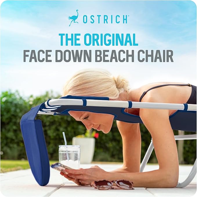 Ostrich Beach Lounge Chair, Folding & Reclining Outdoor Chaise Lounger