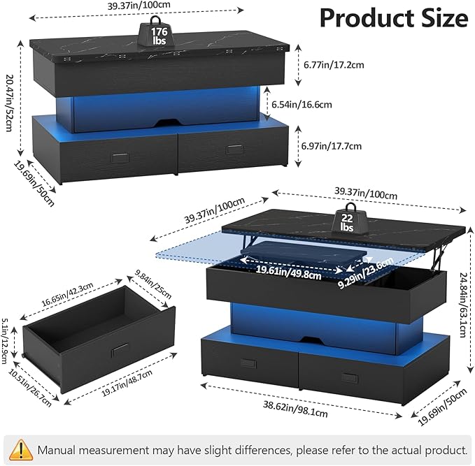 Turosur Lift Top Coffee Table