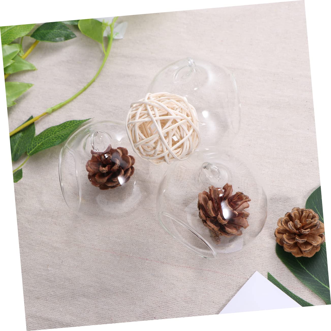 Cabilock 6pcs Clear Hanging Glass Vases Flat Base Design for Succulents and Plants for Terrarium Displays and Wedding Decor Lightweight Borosilicate Glass