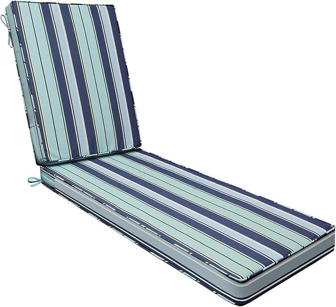 AAAAAcessories Outdoor Chaise Lounge Cushions, Fade-Resistant, Waterproof Patio