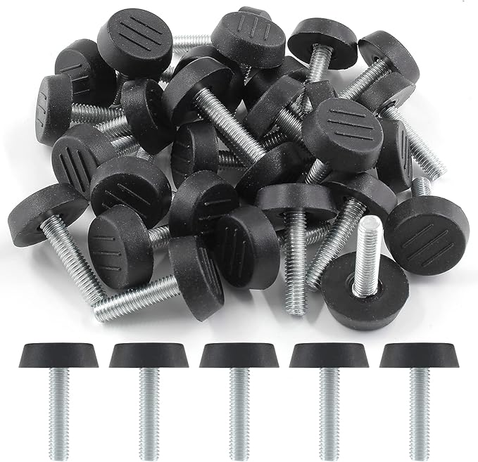Zorfeter 30 Pcs Screw in Threaded Furniture Adjustable Levelers, M6 Leveling