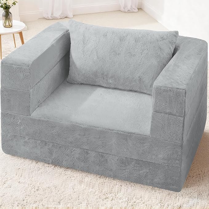 Futon Sofa Bed with Pillow, 3-in-1 Sleeper Sofa Bed with Removable Cover
