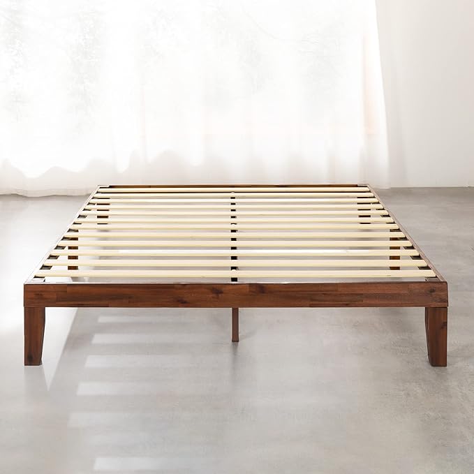 Mellow Naturalista Classic 12-Inch Solid Wood Platform Bed | Wooden Slats