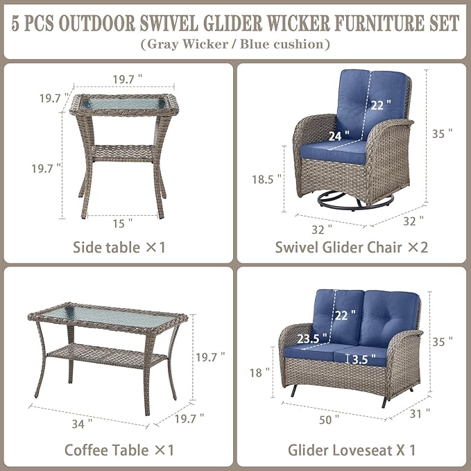 Belord 5-Piece Patio Furniture