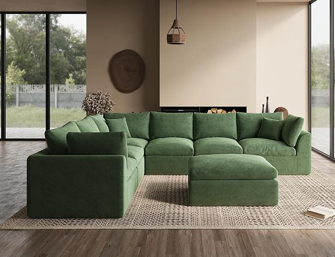 ohllob Oversized Cloud Couches for Living Room, Boneless Sectional Couch