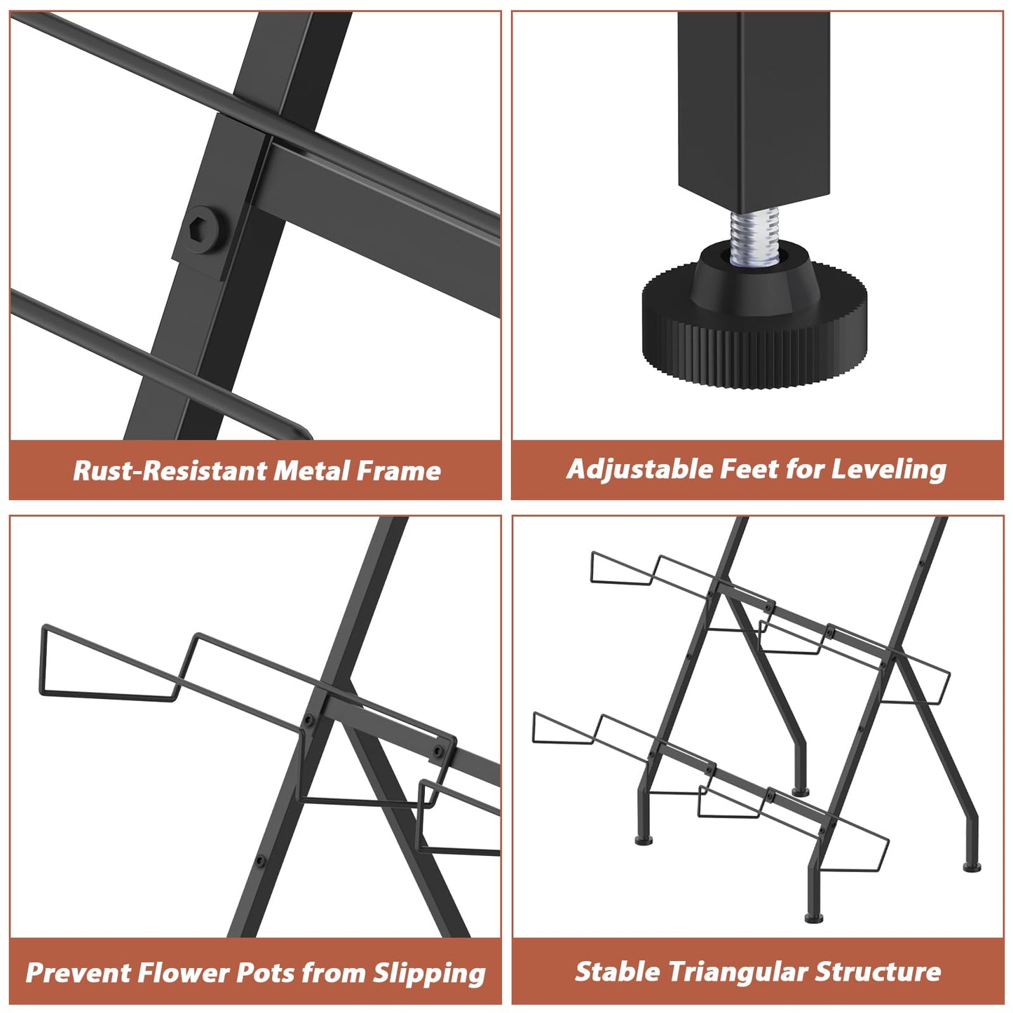 Vertical Garden Planter 3 Tier Vertical Raised Garden Bed Standing Garden Planters with 6 Container Boxes Elevated Garden Planters Indoor Outdoor Herb Planter for Flowers Vegetables Plants, Brick Red