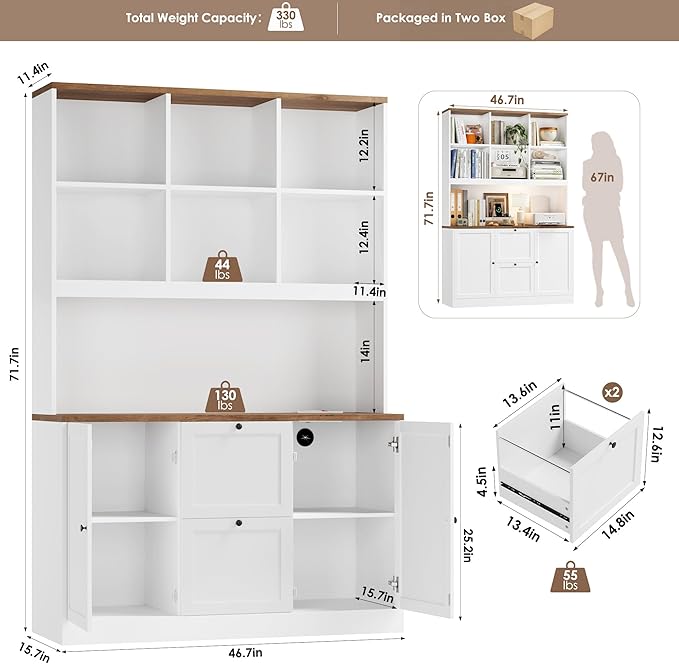 HIFIT 72'' Tall File Bookcase