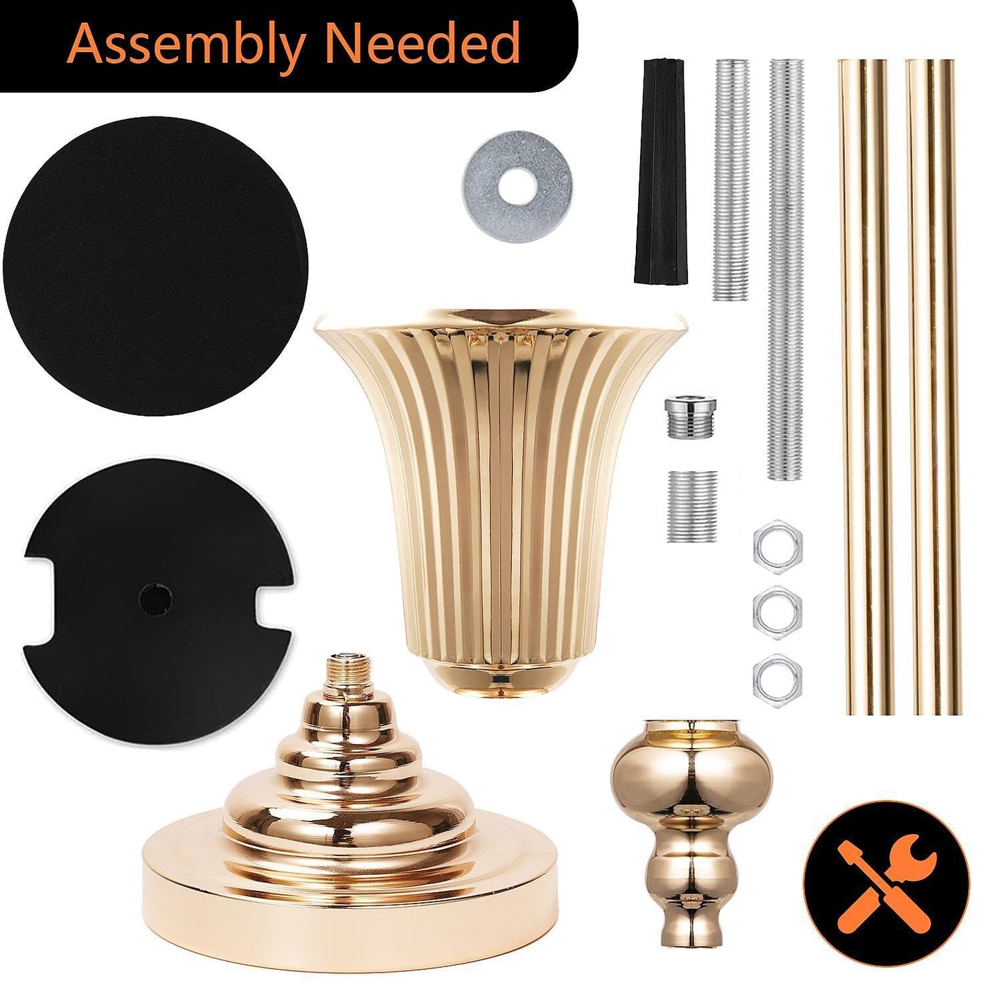 32.5inch Versatile Metal Wedding Centerpiece Vases - Set of 2 Tall Gold Trumpet Vases for Road Lead, Elegant Centerpiece Stands for Wedding Reception Party Events Anniversary (Gold, 32.5in - 2Pcs)